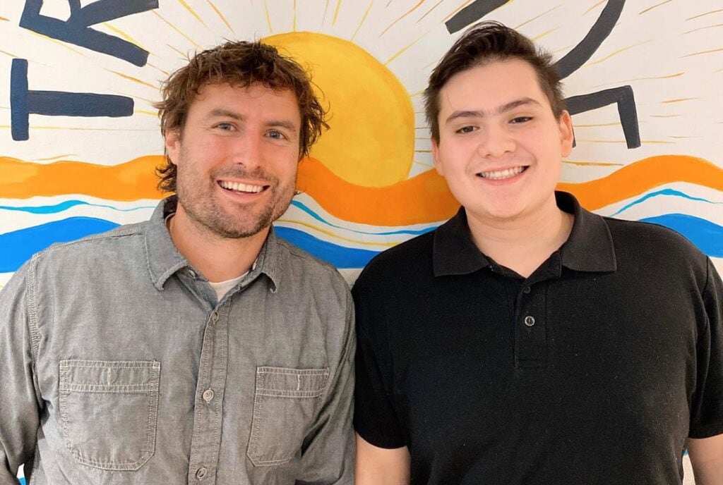 Dr. Martin Trockel with a patient